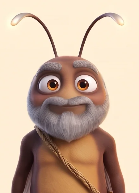 Papa Flare, the silver-bearded firefly guide.
